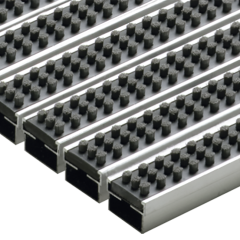 Aluminium met casetteborstel, zwart L=1000mm B=500mm H=20mm