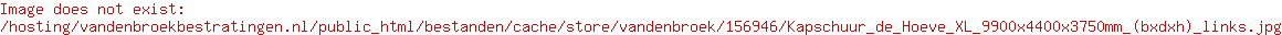 Kapschuur de Hoeve XL 9900x4400x3750mm (bxdxh) links