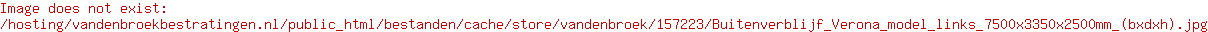 Buitenverblijf Verona model links 7500x3350x2500mm (bxdxh)