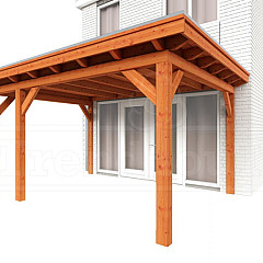 Aanbouwveranda Lucca 4600x3900x2600mm (bxdxh) links