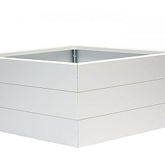 Bloembak Modulair Wit (RAL9016) fijnstructuur 120x120x42cm
