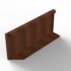 Bloembak Module+ Uitwendig hoekpaneel- Rechts (B) Corten 90x42cm