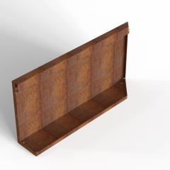 Bloembak Module+ Uitwendig hoekpaneel-Links (B) Corten 90x42cm