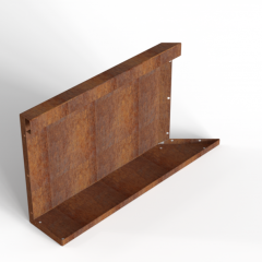 Bloembak Corten Module+ Inwendig hoekpaneel (C) 60x42 Links