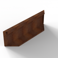 Bloembak Module+ Kopschot paneel (D) 90x28 Corten