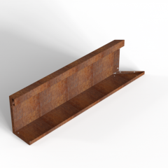 Bloembak Module+ Inwendig hoekpaneel (C) 90x28 L Corten