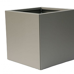 Bloembak vlak - Taupe fjinstructuur 60x60x60cm
