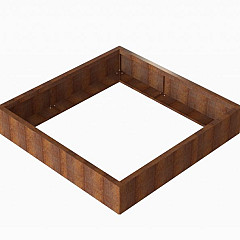 Bloembak Module+ 150x150x28cm | Corten