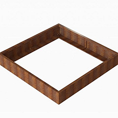 Bloembak Module+ 180x180x28cm | Corten