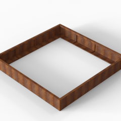 Bloembak Module+ 210x210x28cm | Corten