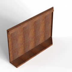 Bloembak Module+ Uitwendig hoekpaneel-Links (B) Corten 90x56cm