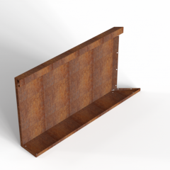 Bloembak Module+ Inwendig hoekpaneel (C) 90x56 L Corten