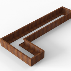 Bloembak Module+ L-vorm 60x330x150x28cm | Corten
