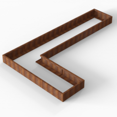 Bloembak Module+ L-vorm 90x450x270x28cm | Corten