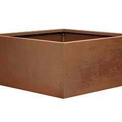 Bloembak vlak - 90x90x40 cm Corten