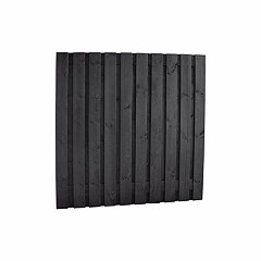 Naaldhout geschaafd plankenscherm 21-planks 15 mm 180x90cm recht, geïmpregneerd en zwart gespoten