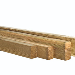 Grenen geschaafde Regel 4,4x6,8x300cm groen geïmpregneerd