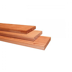 Douglas geschaafd dekdeel 1 zijde grof 1 zijde fijn profiel 2,4x13,8x500cm kleurloos geïmpr