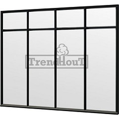 Steel Look raam 2760x2200mm zwart module C-02