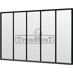 Steel Look raam 3405x2200mm zwart module E-01