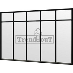 Steel Look raam 3405x2200mm zwart module E-02