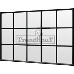 Steel Look raam 3405x2200mm zwart module E-03