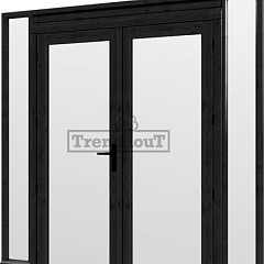 Steel Look raam 2230x2200mm zwart module H-01 met dubbele openslaande deuren