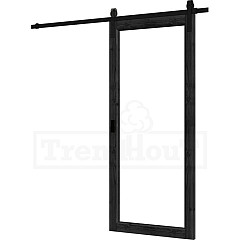 Steel Look schuifdeur 01 enkel DOUGLAS, zwart, deur: 890x2060mm