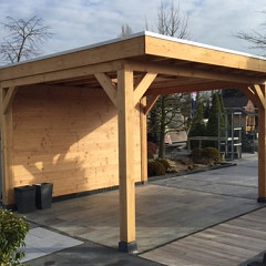 tot 20m² -  Douglas BASIC overkapping op maat, compleet geschaafd (incl. EPDM en daktrim)