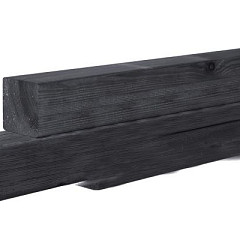 Grenen geschaafde Paal 8,8x8,8x270cm zonder diamantkop zwart gedompeld