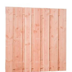 Douglas fijnbezaagd plankenscherm 15-planks 19mm 180x180cm onbehandeld