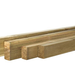 Grenen geschaafde Regel 4,4x6,8x300cm groen geïmpregneerd