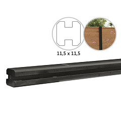 Betowood betonpaal platte kop 11,5x11,5x277cm antraciet tussenpaal gecoat