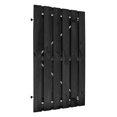 Grenen geschaafde plankendeur op verstelbaar zwart stalen frame 100x180cm recht zwart gedompeld