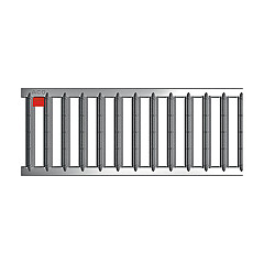 Sleufrooster RVS, L=500mm tbv. ACO Hexaline 2,0 en ACO Euroline