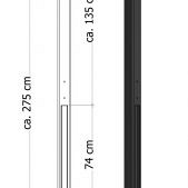 Lichtgewicht betonpaal met diamantkop ongecoat 8,5x8,5x275cm, tussenpaal, antraciet.