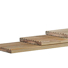 Grenen geprofileerd dekdeel 1 zijde grof profiel 1 zijde glad 2,8x14,5x400cm groen geïmpregneerd